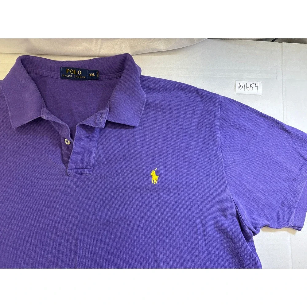 Polo Ralph Lauren Mens XXL Purple Short‎ Sleeve Cotton Pique Polo Shirt